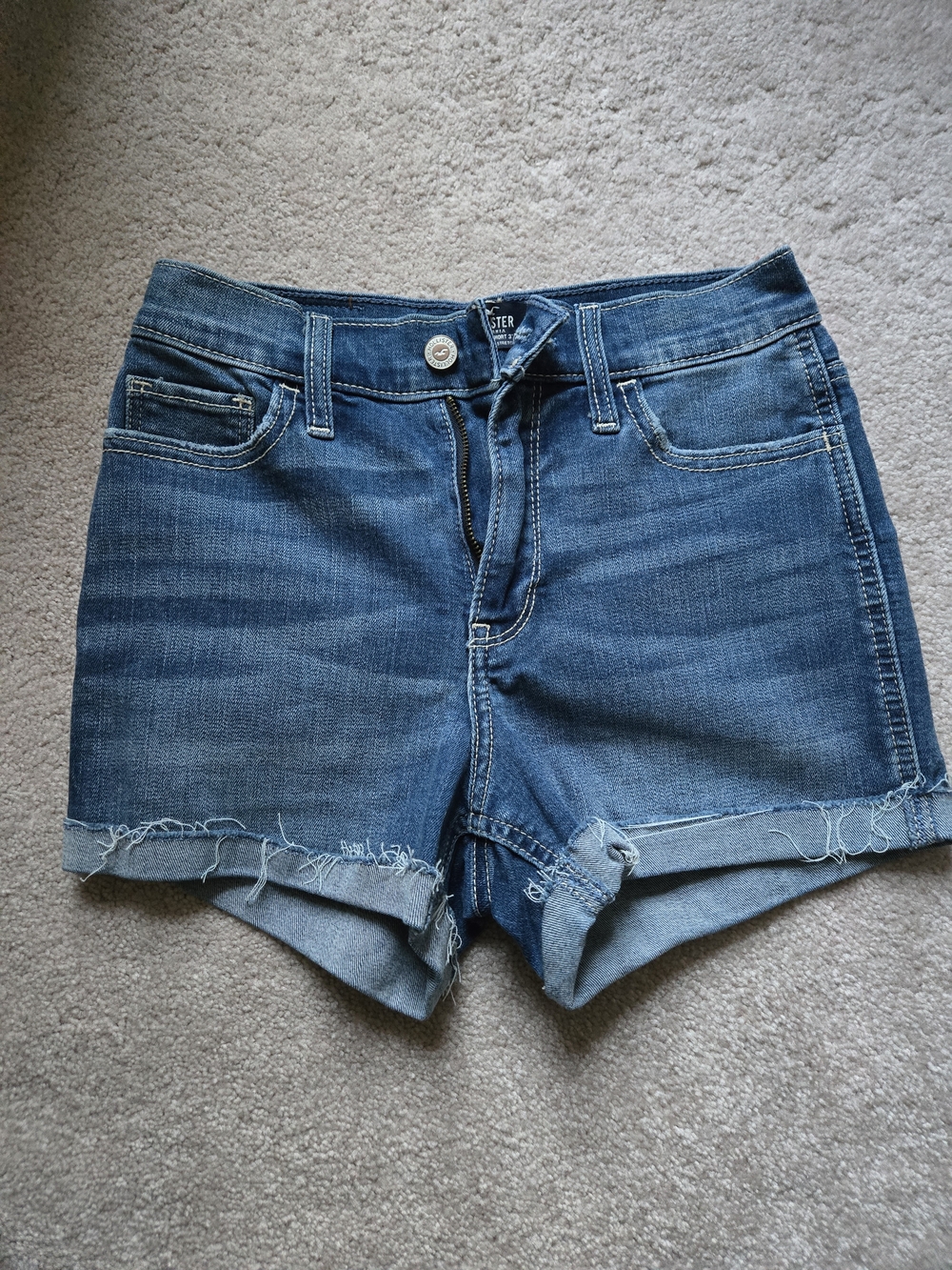 Hollister High Rise Medium Wash 3" Inseam Denim Shorts